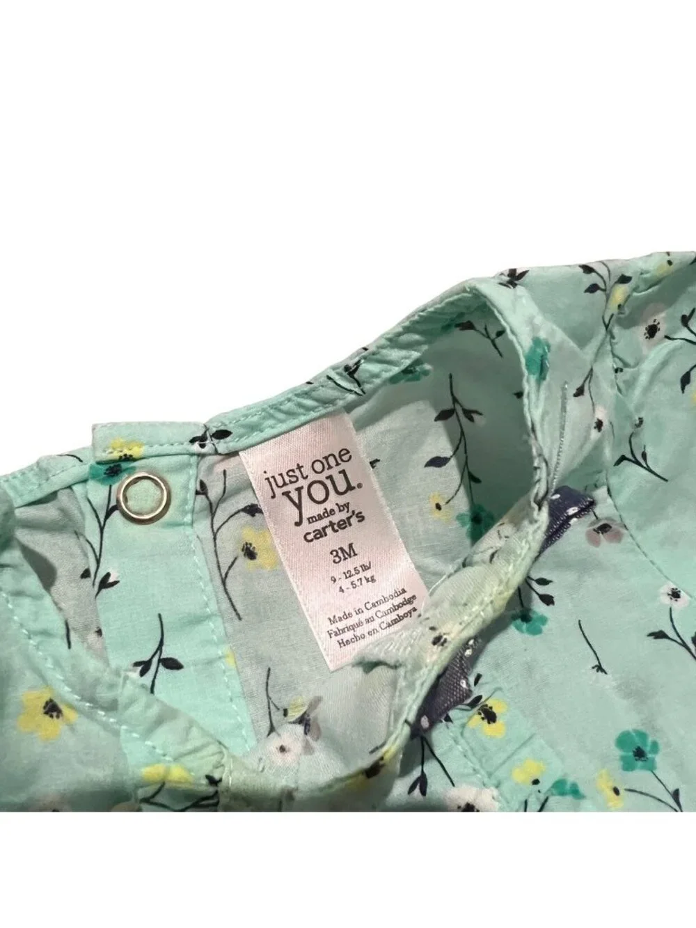 Carter's 3m Green Floral Top & Polkadot Bloomers Set